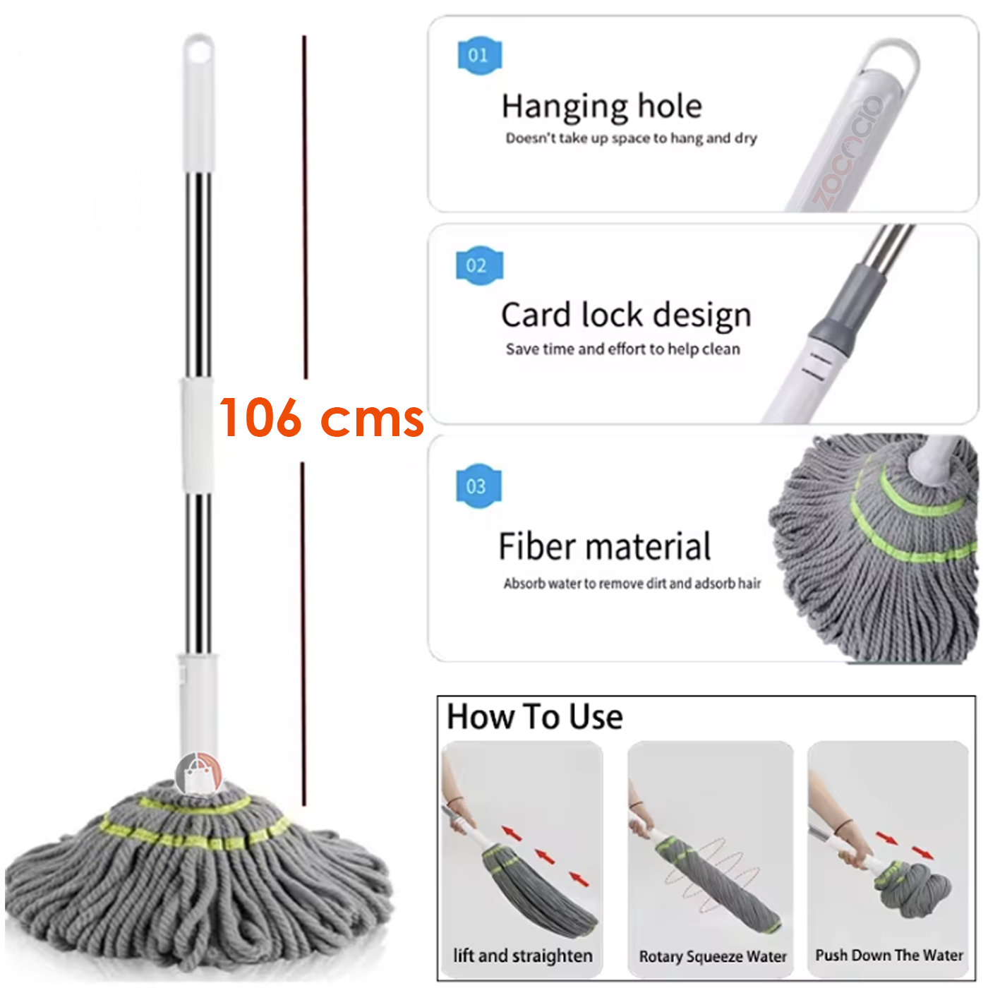 Miniatura 5 de Trapeador Automático Con Escurridor Rapi